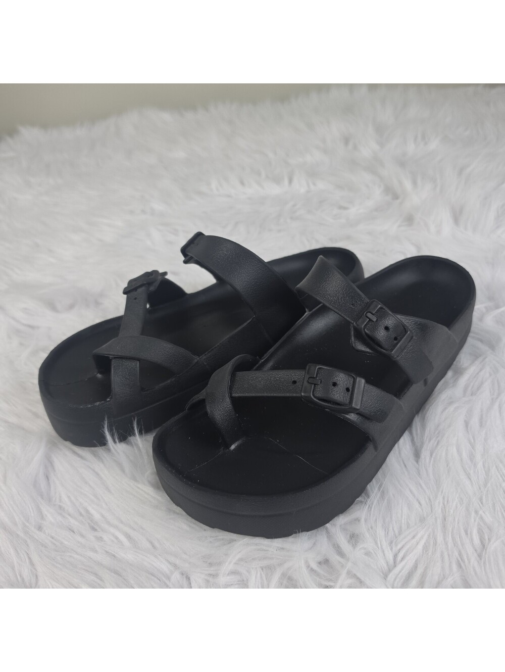 Goosecret Women's Platform Sandals with Arch Support Chunky 7.5 Or 38 EUR Black